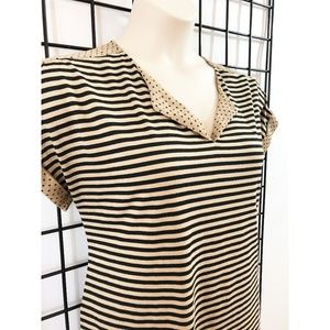 Pleione Top Short Sleeve Striped Polka Dot